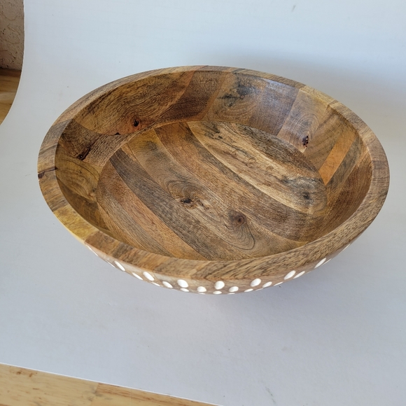 Wooden Bowl Decrotive Decor Real Wood New - Picture 2 of 8